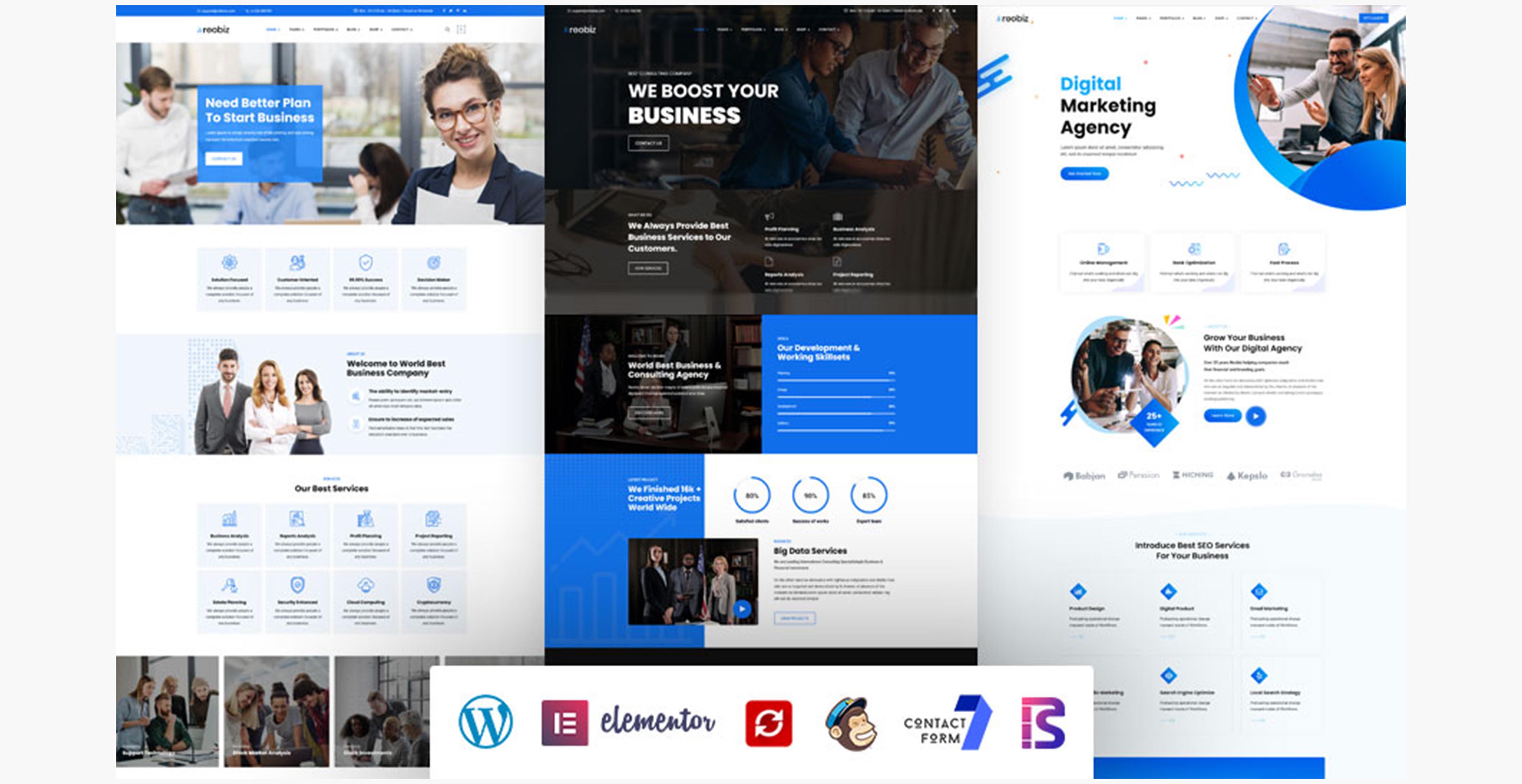 Reobiz - Thème WordPress pour entreprise de conseil