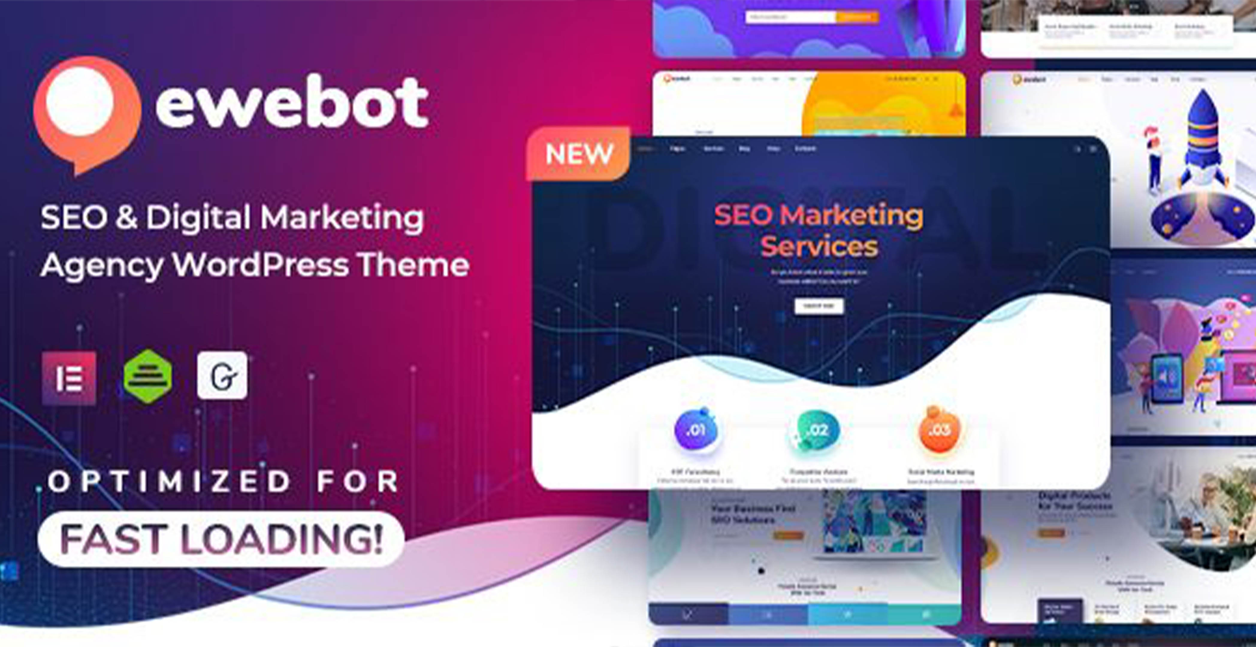 Ewebot - Thème WordPress pour agence de référencement et de marketing numérique