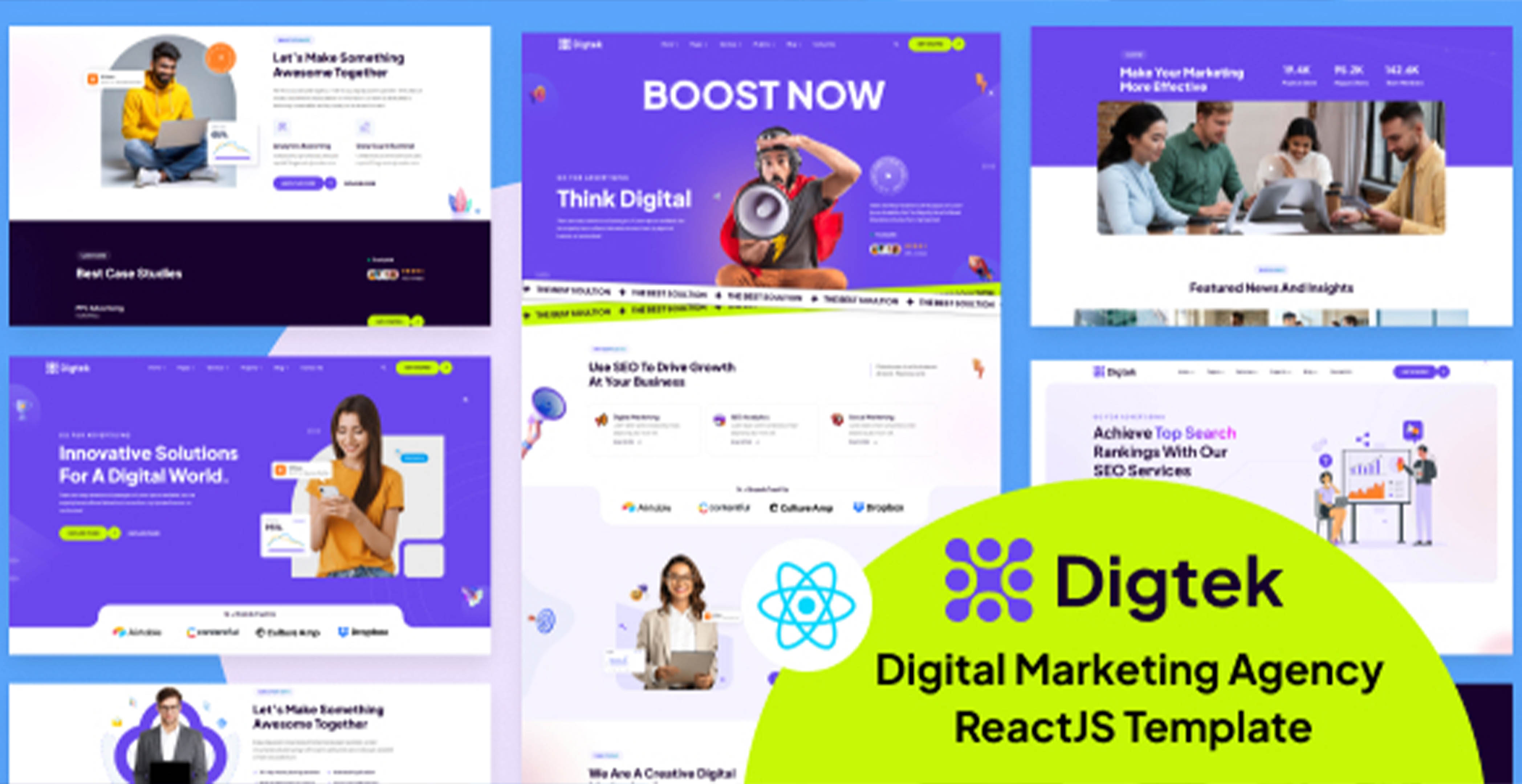 Digtek - Modèle ReactJs d’agence de marketing numérique