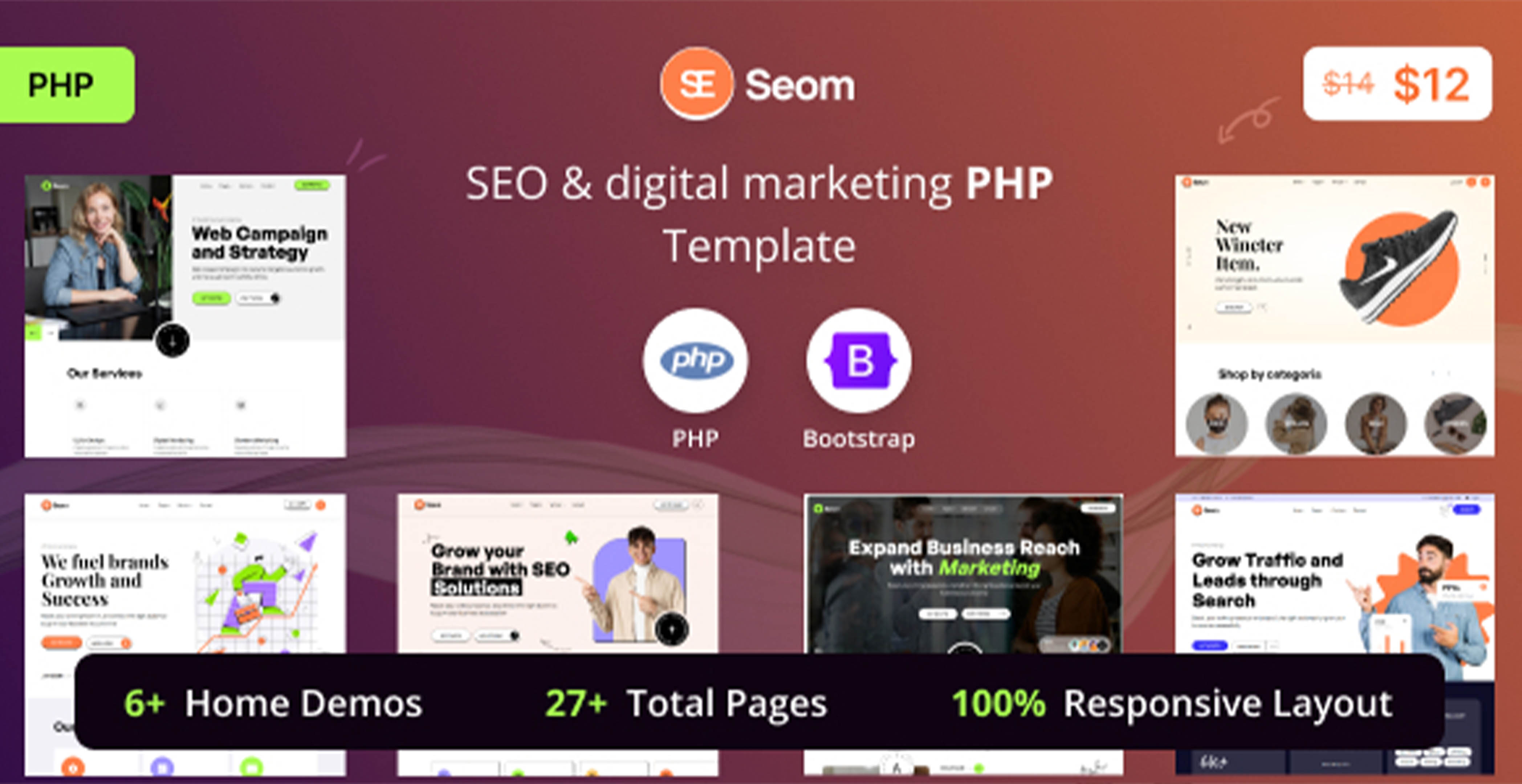 Seom - Modèle PHP SEO et marketing numérique