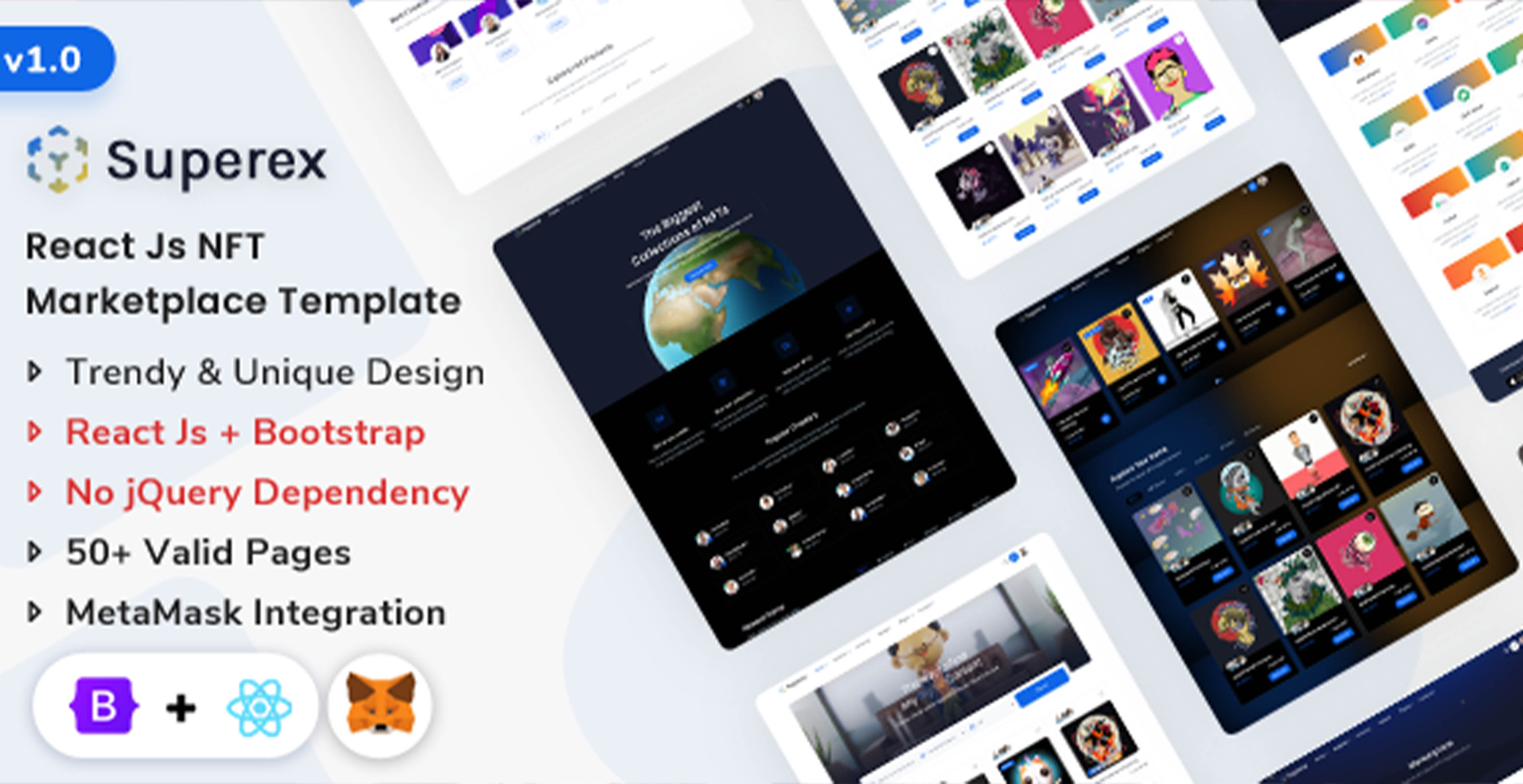 Superex - HTML REACT NFT Marketplace