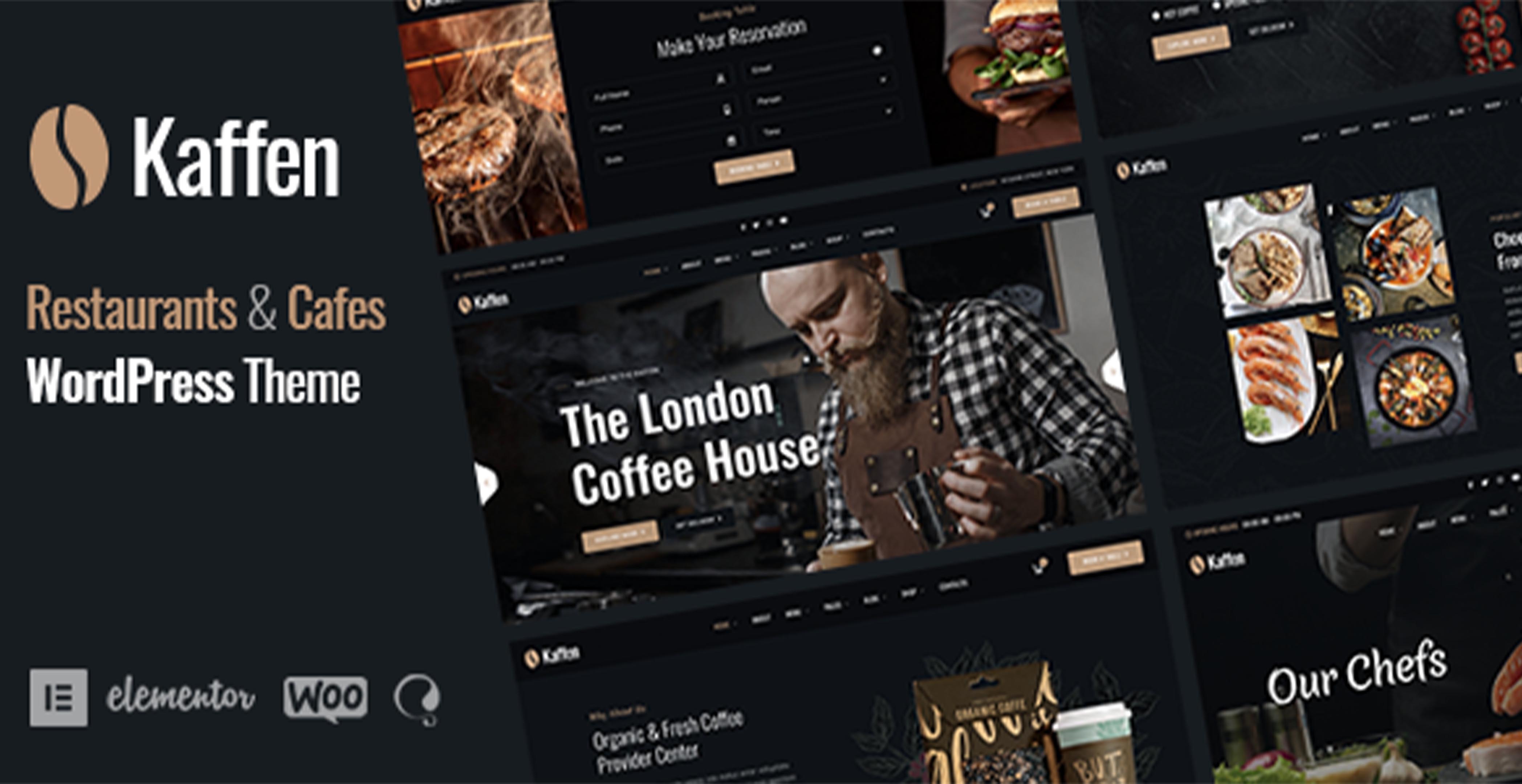 Kaffen - Thème WordPress pour restaurants et cafés