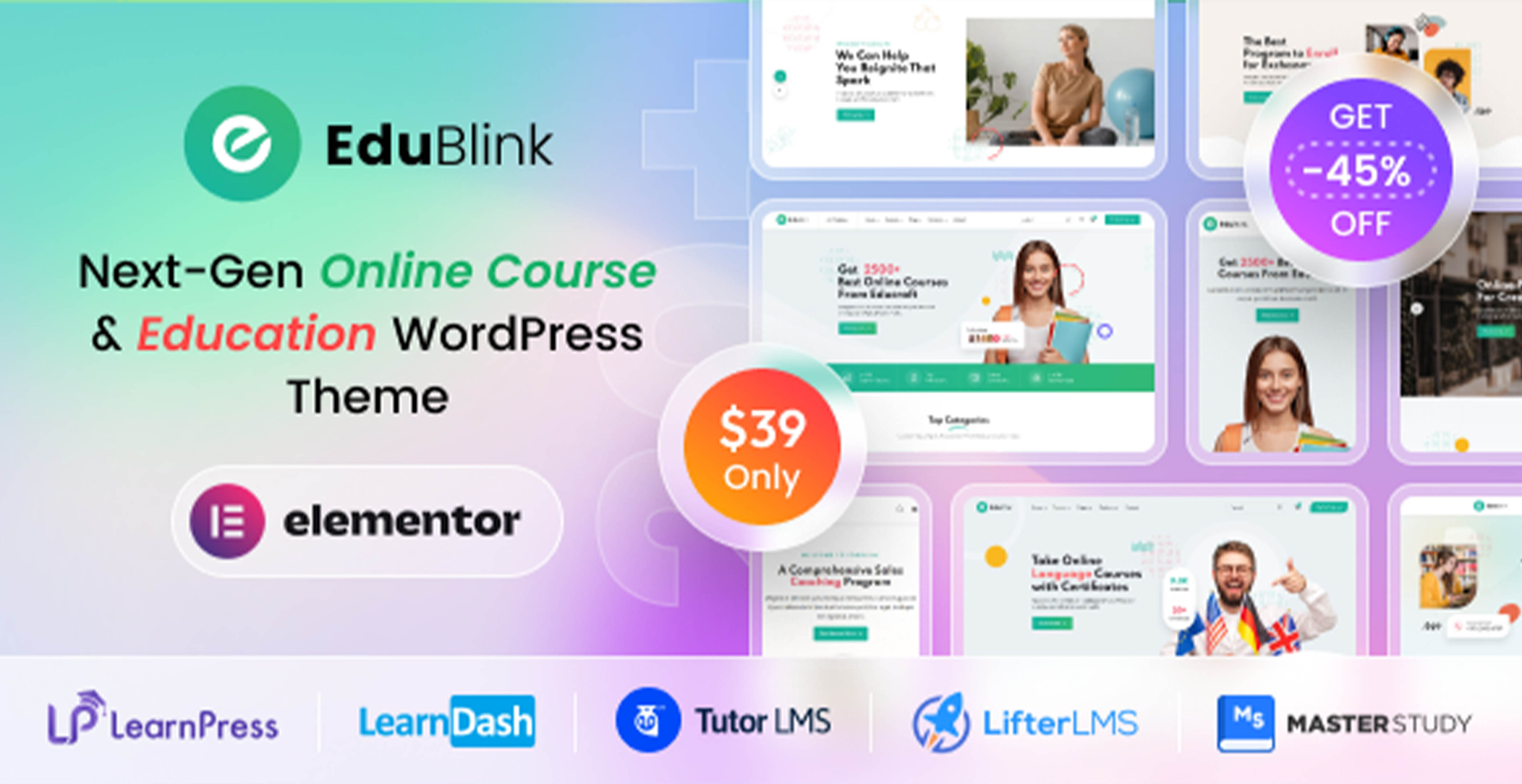 Edublink Thème WordPress pour l’éducation et le cours en ligne