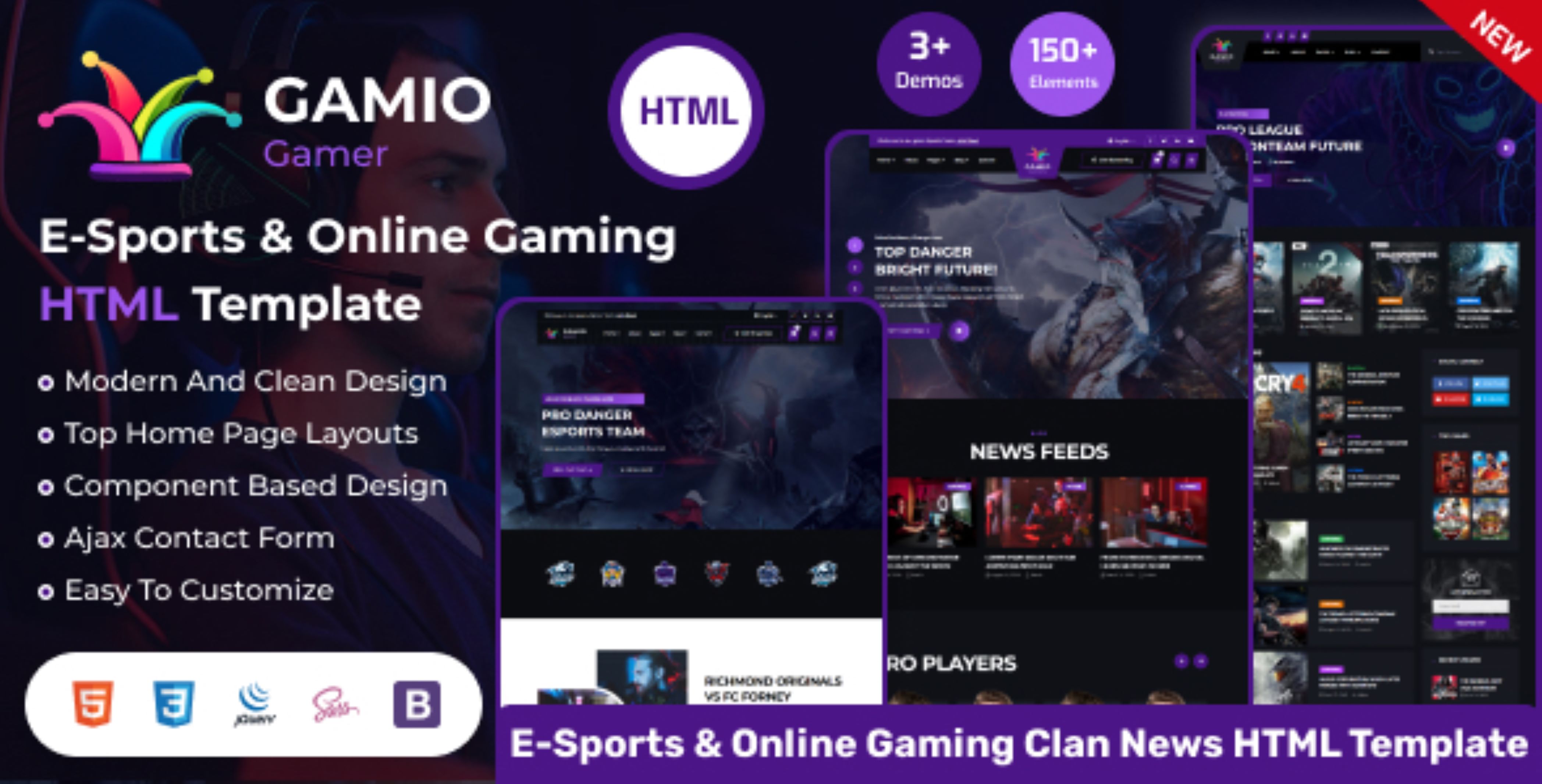 Gamio - Modèle HTML d’eSports et de jeux