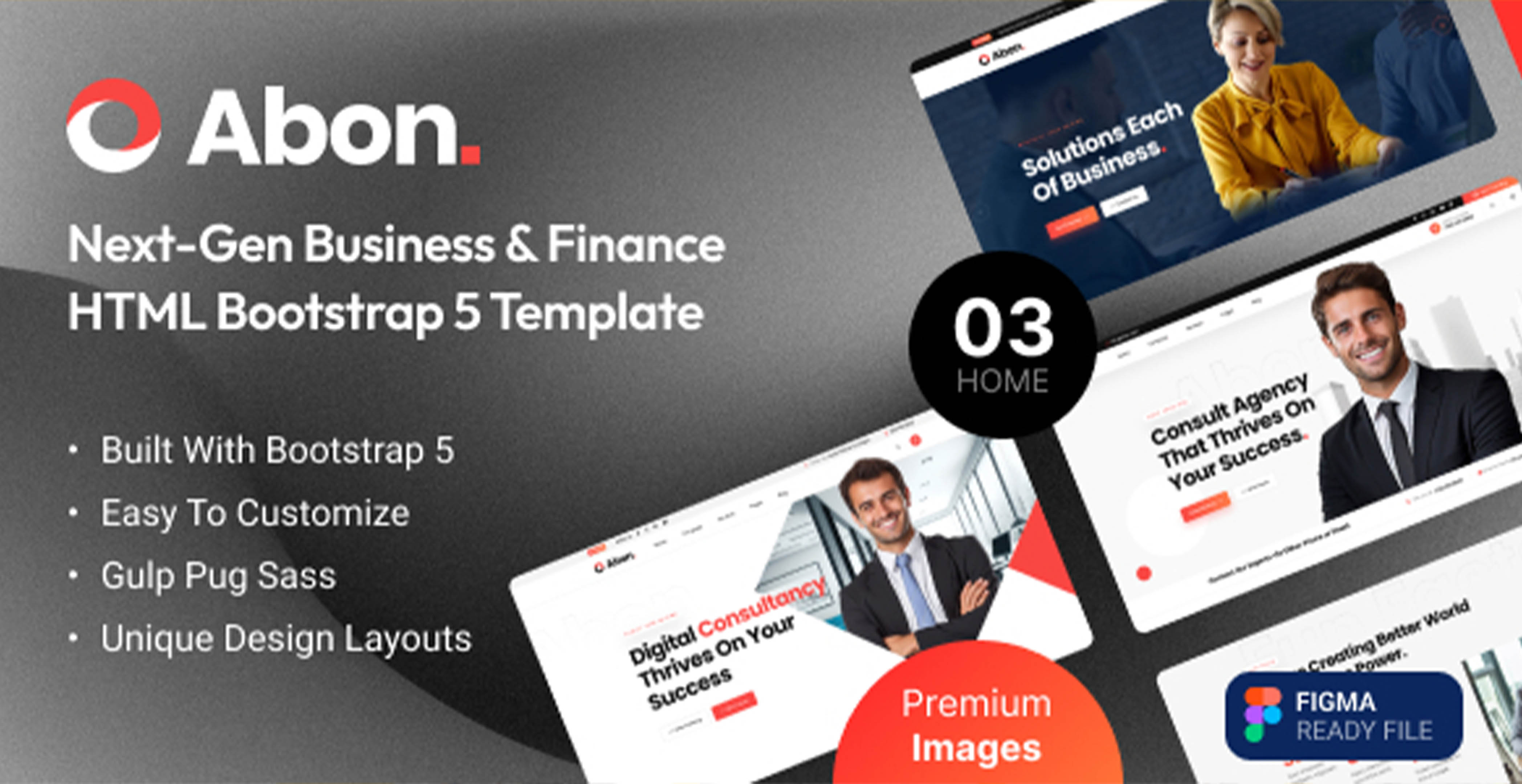 Abon - Modèle HTML polyvalent pour les affaires et la finance