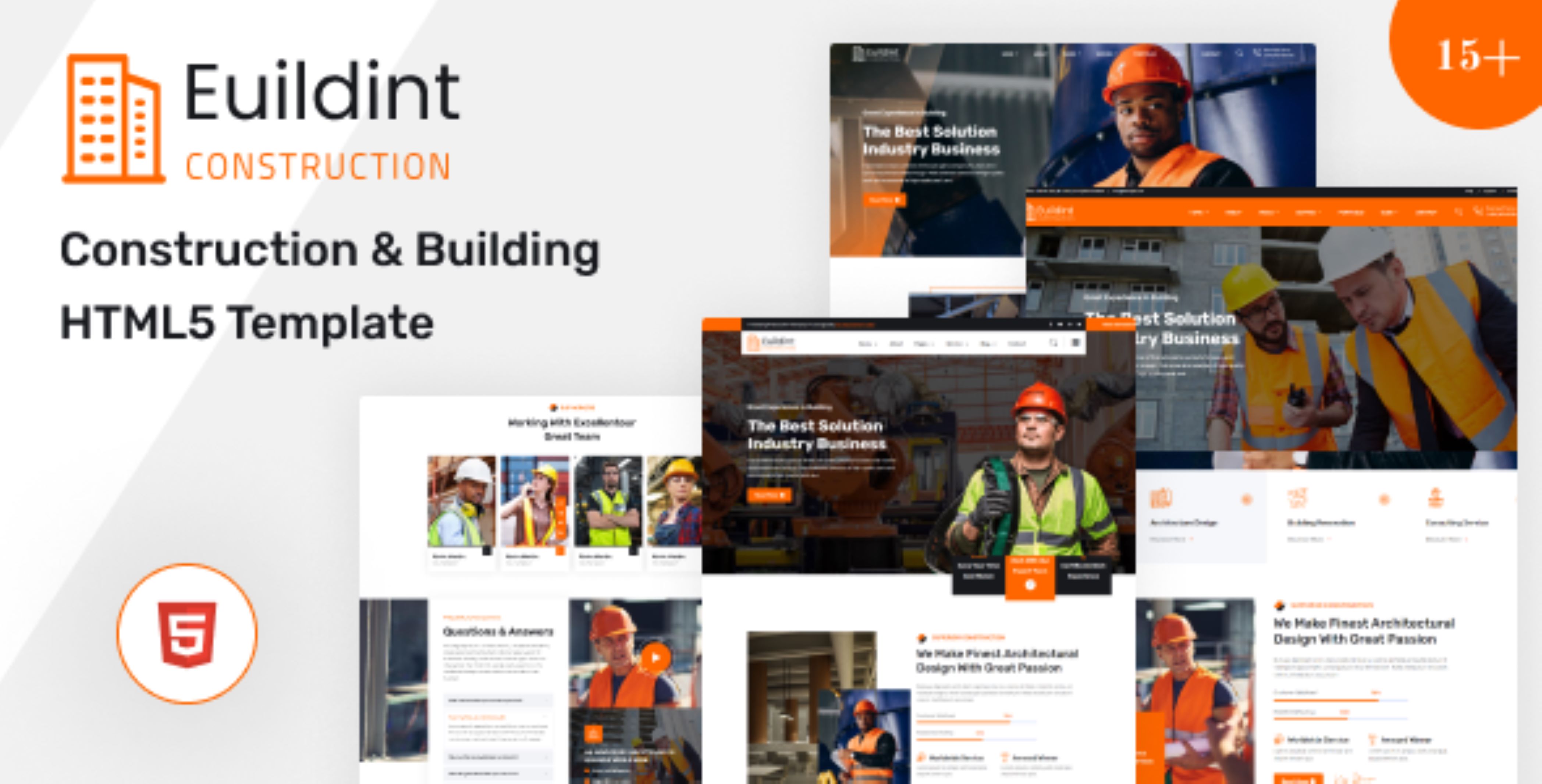 Euildint - Modèle HTML5 pour la construction et le bâtiment
