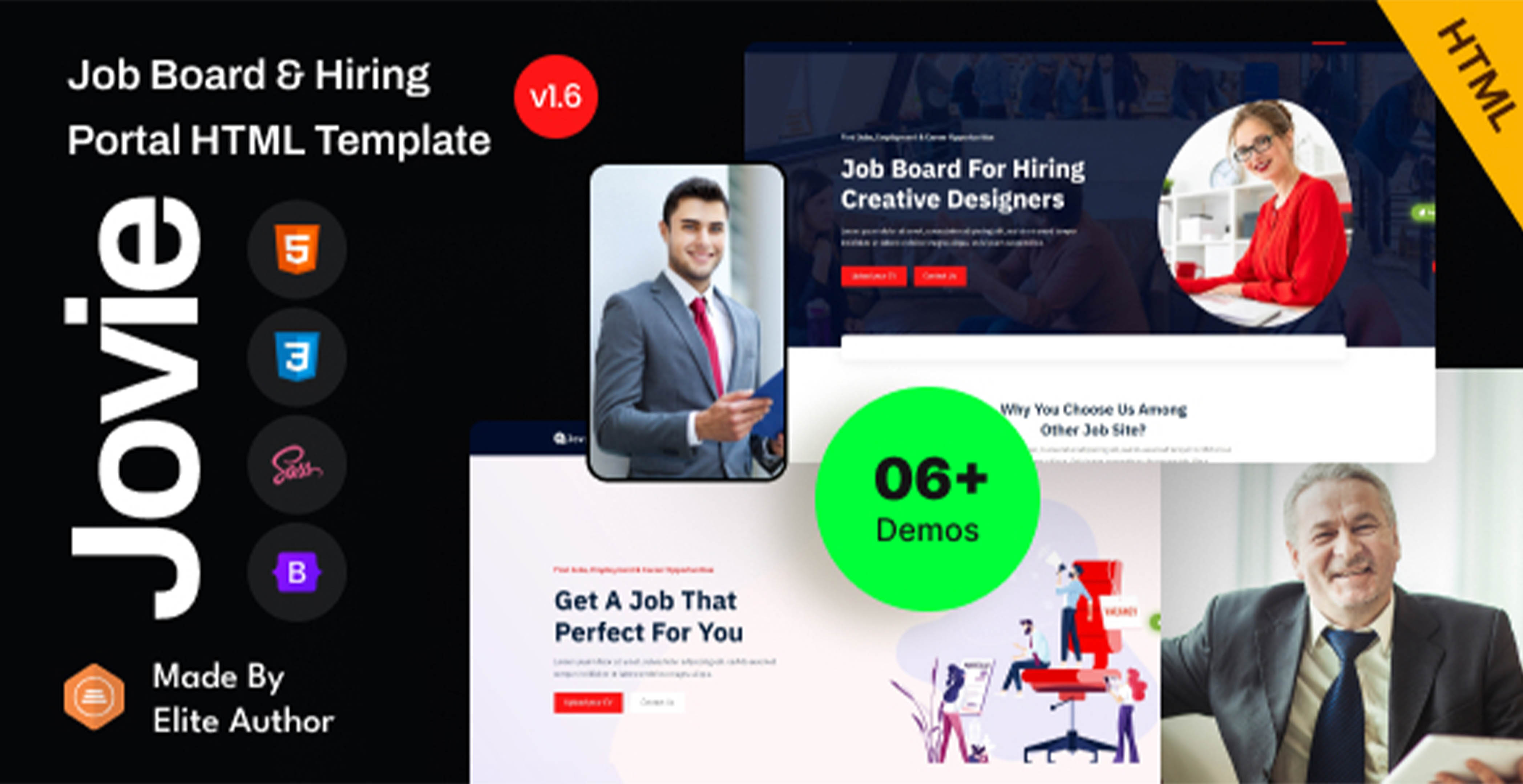 Jovie - Site d’offres d’emploi et portail d’embauche Bootstrap 5 Modèle