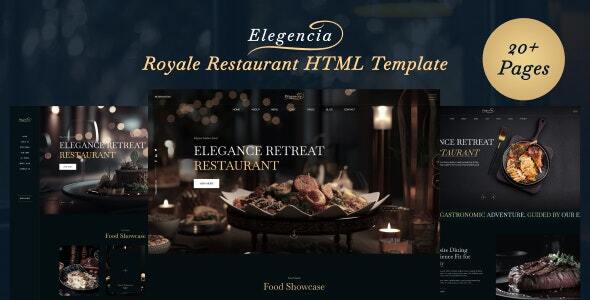 Elegencia - Modèle HTML Tailwind CSS Royale pour restaurant, hôtel et complexe hôtelier