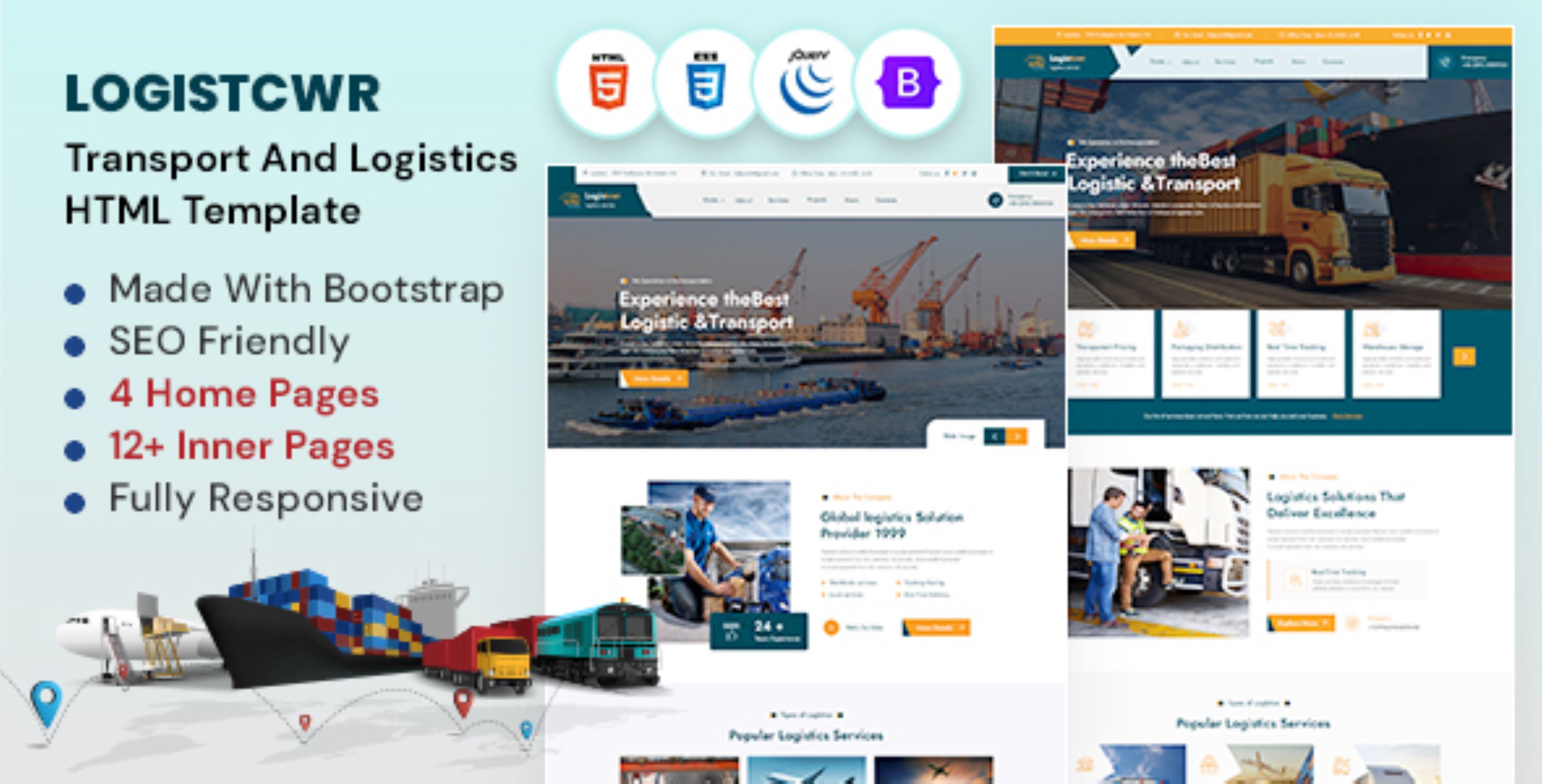 Logistcwr - Transport and Logistics HTML Template
