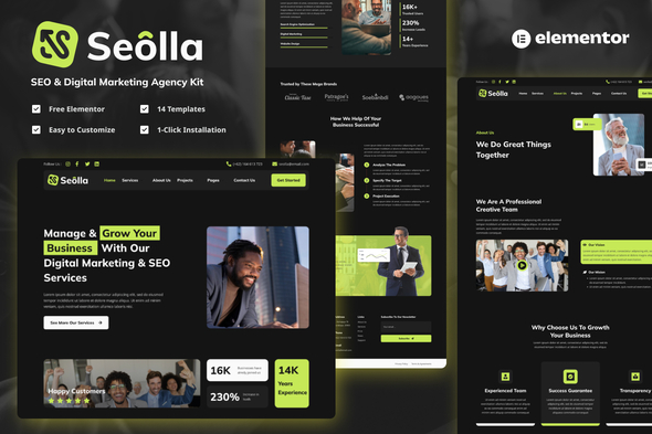 Seolla Kit de modèles agence de référencement et de marketing numérique