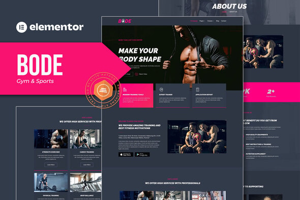Bode Kit de modèles Elementor pour salles de sport et sports