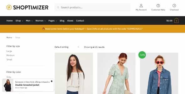 Shoptimizer 2.9.5 Thèmes WordPress WooCommerce les plus rapides