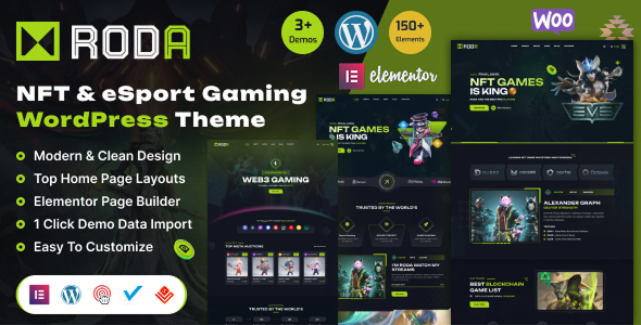 Roda - Thème WordPress NFT eSports et Gaming